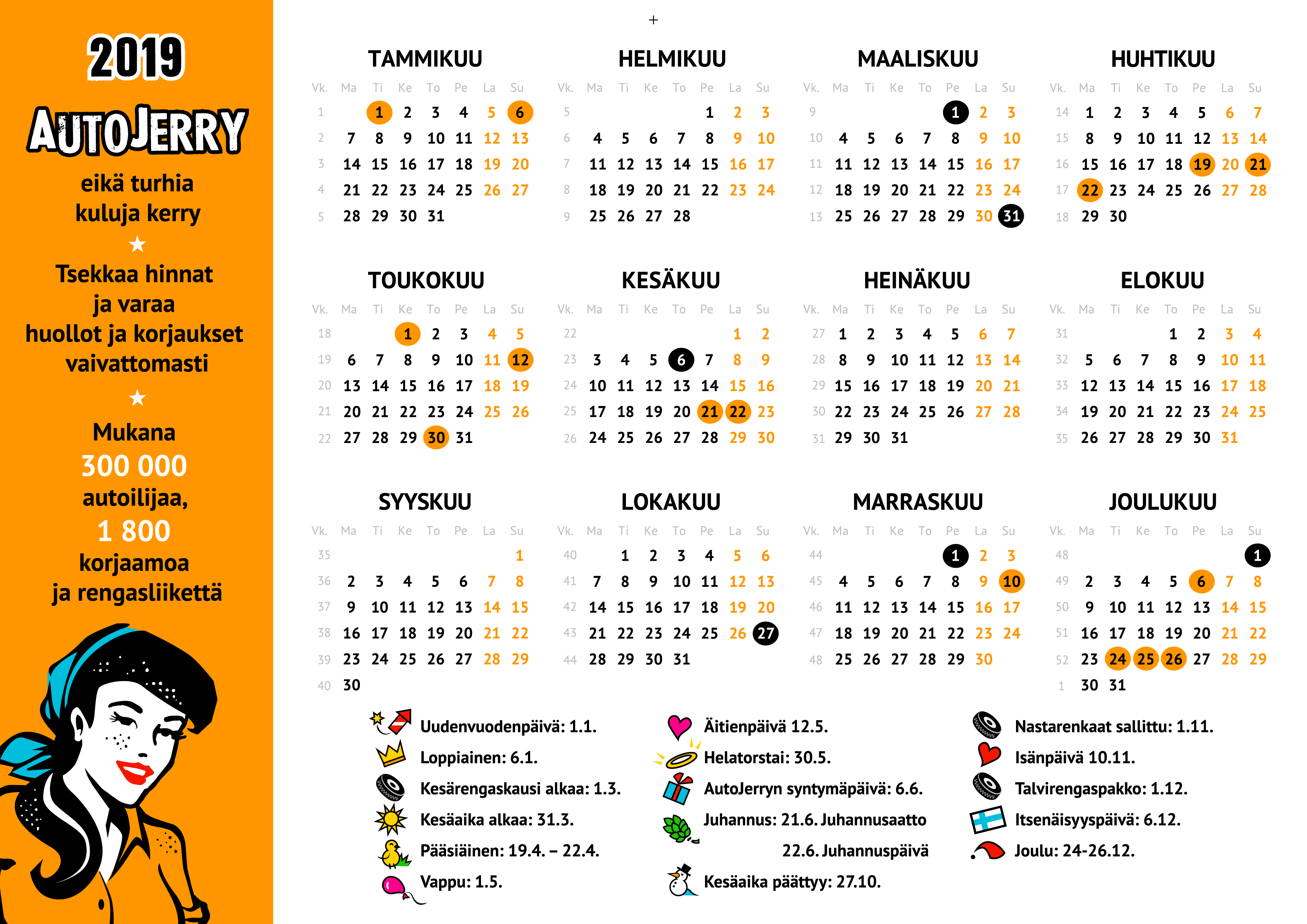 Kalenteri Vuodelle 2019 AutoJerry fi